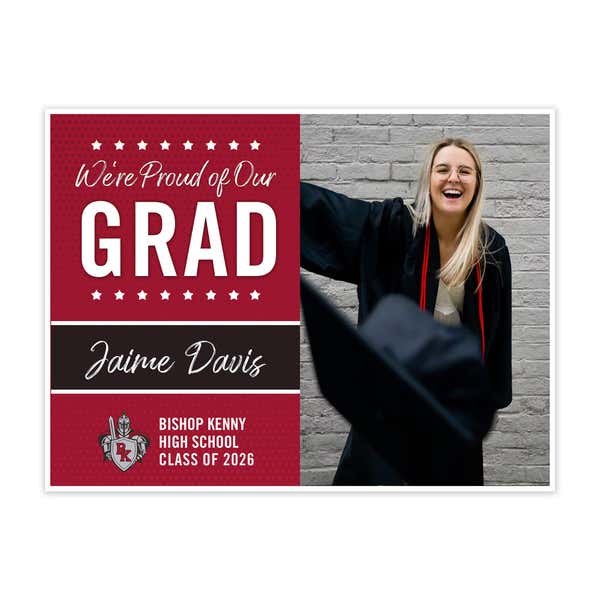 Bishop Kenny High School Graduation Yard Sign with Custom Photo