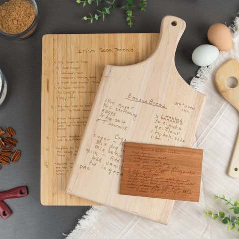 Upload Your Recipe Engraved Cutting Board or Recipe Card