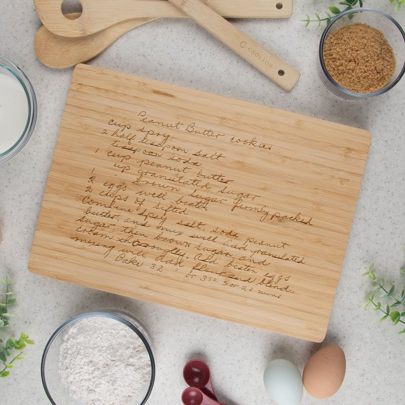 Engraved Recipe Cutting Board in Bamboo Finish