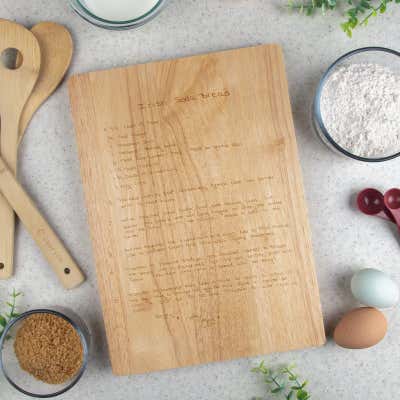 Custom Maple Finished Rubberwood Cutting Board - Engrave Your Logo, Family Recipe, or Image - alternate view