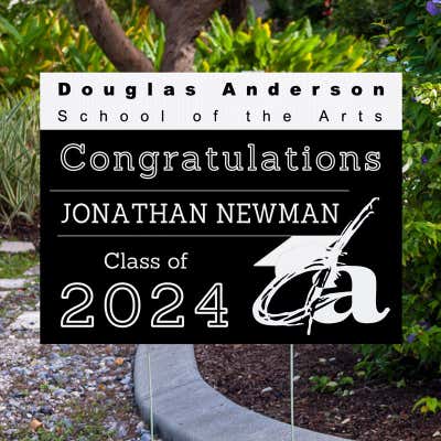 Douglas Anderson Graduation Yard Sign Logo with Name - alternate view