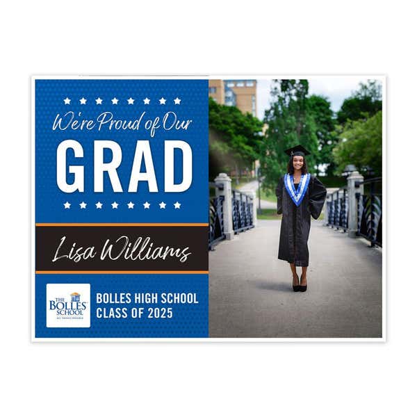 Bolles High School Graduation Yard Sign with Custom Photo
