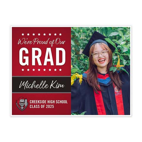 Creekside High School Graduation Yard Sign with Custom Photo