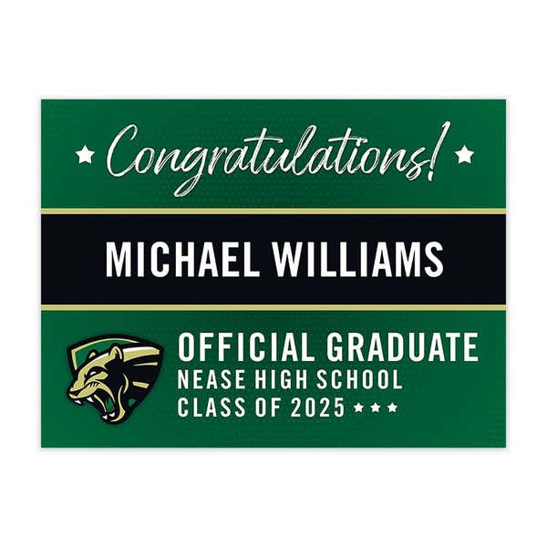 Nease High School Graduation Yard Sign Double Sided with Stake