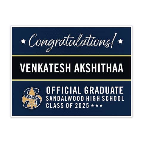 Sandalwood High School Graduation Yard Sign