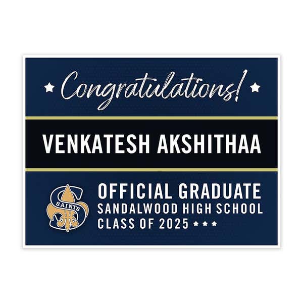 Sandalwood High School Graduation Yard Sign