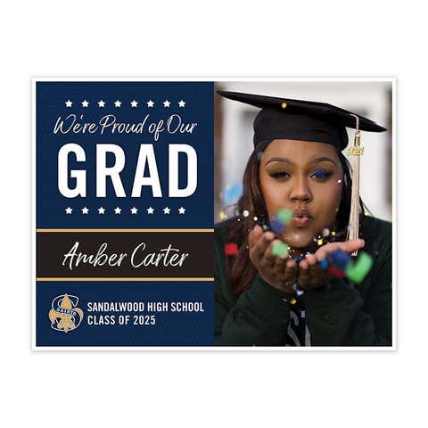 Sandalwood High School Graduation Yard Sign with Custom Photo