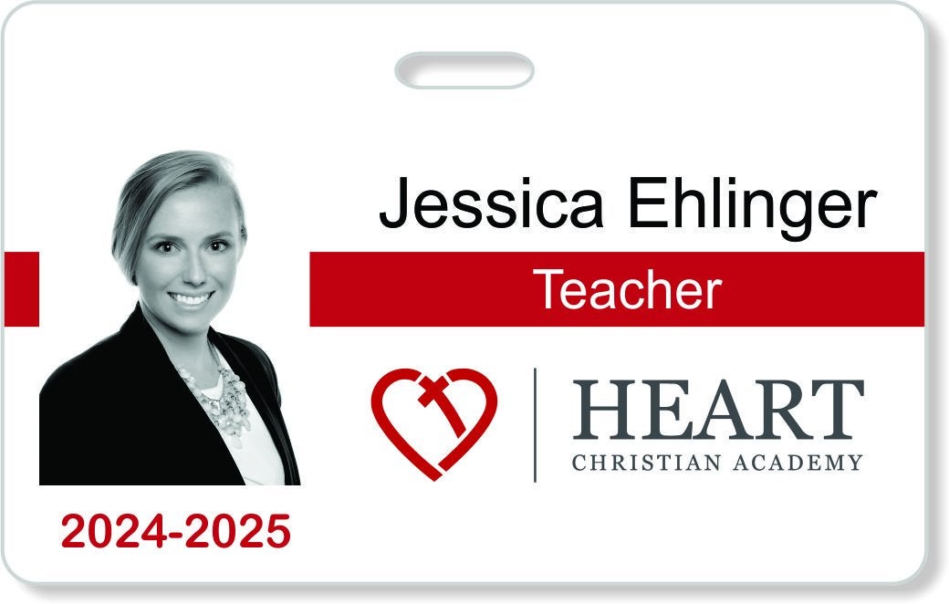 Heart Christian Academy Teacher ID Badges