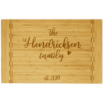 Hendricksen Script Butcher Block Inlay Cutting Board