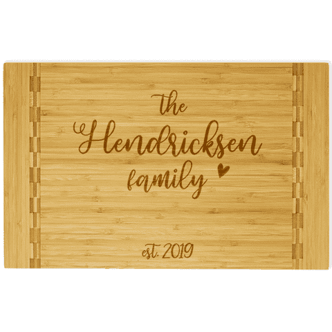 Hendricksen Script Butcher Block Inlay Cutting Board