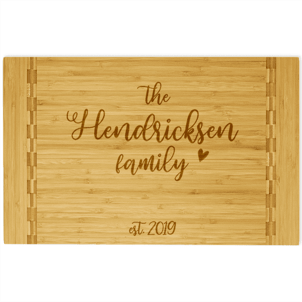 Hendricksen Script Butcher Block Inlay Cutting Board