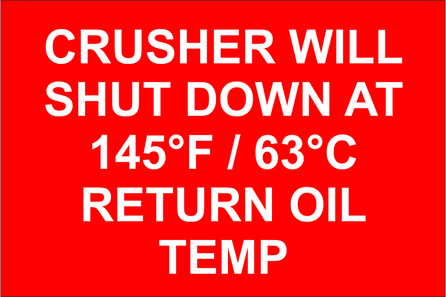 Crusher Shut Down 145F/63C