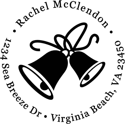 Holiday Bells Round Address Stamp