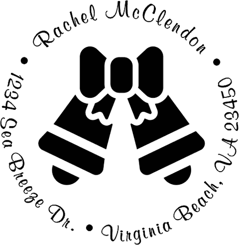Bells and Bow Return Address Stamp