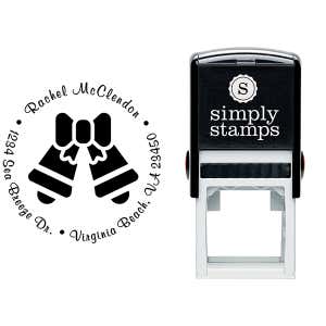 Bells and Bow Return Address Stamp Body and Imprint