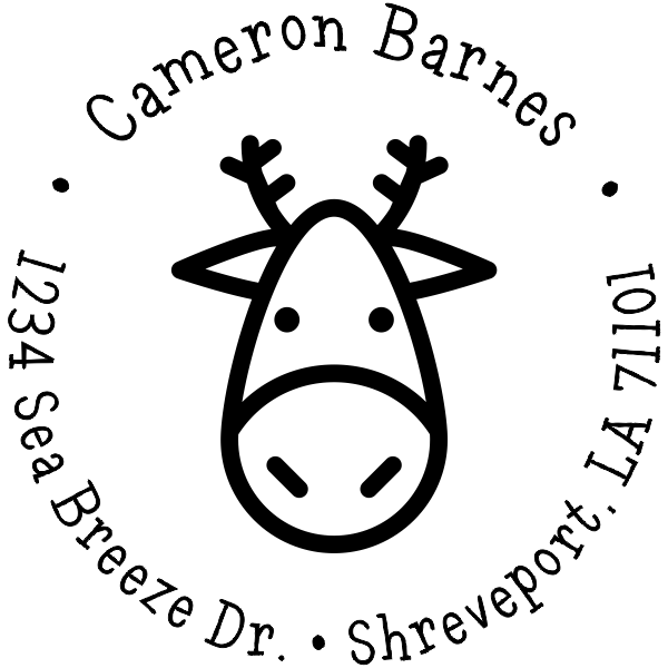 Geometric Reindeer Return Address Stamp