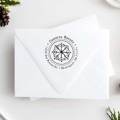 Hand Drawn Snowflake Return Address Stamp - alternate view