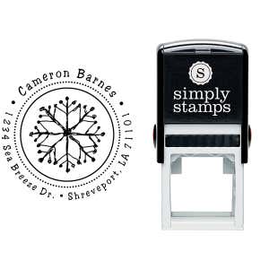 Hand Drawn Snowflake Return Address Stamp Body and Imprint