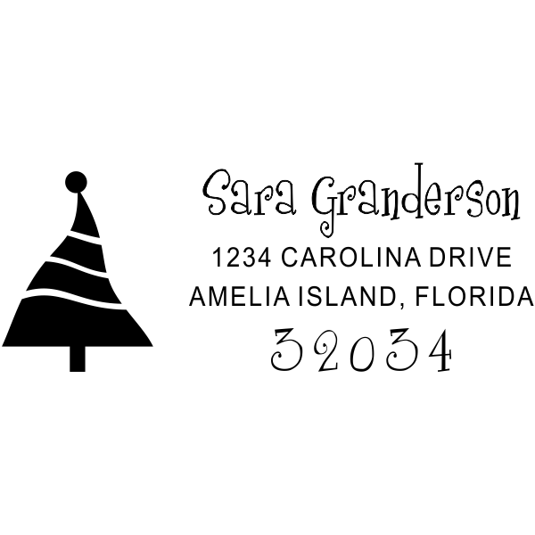 Dancing Christmas Tree Address Stamp