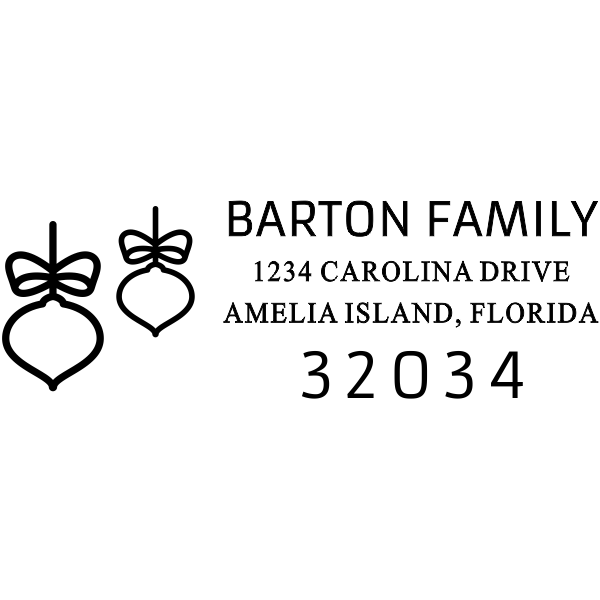 Double Ornament Return Address Stamp