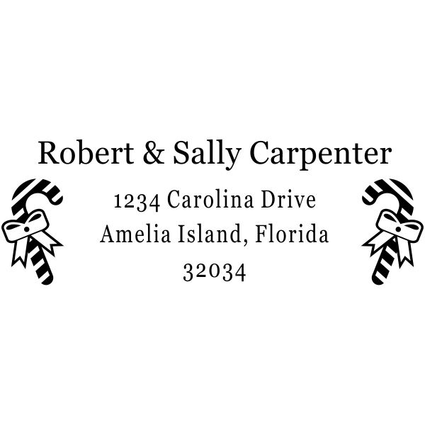 Carpenter Candy Cane Address Stamp