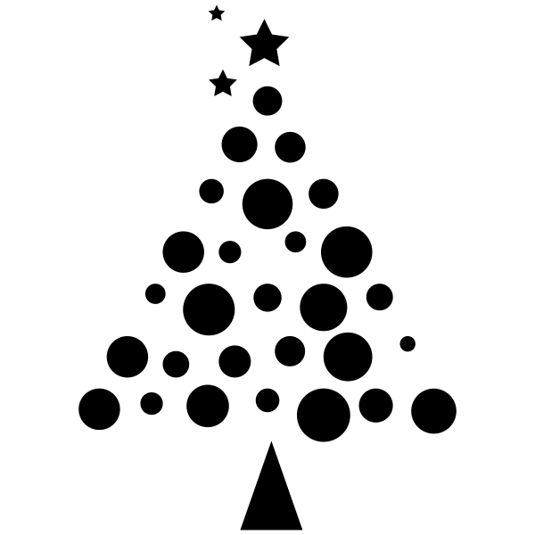 Dotted Christmas Tree Craft Rubber Stamp