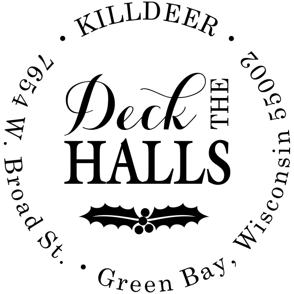 Deck the Halls Return Address Stamp
