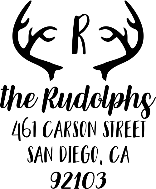 Antlers Festive Holiday Return Address Stamp