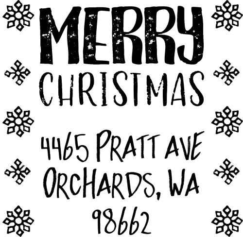 Snowflake Christmas Return Address Stamp