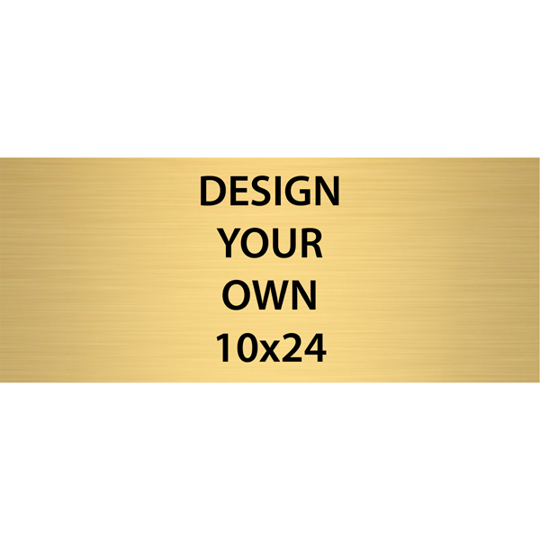 Horizontal Engraved Heavy Brass Signs 10" x 24"