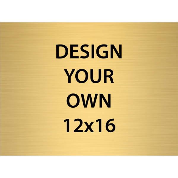 Horizontal Engraved Heavy Brass Signs 12" x 16"