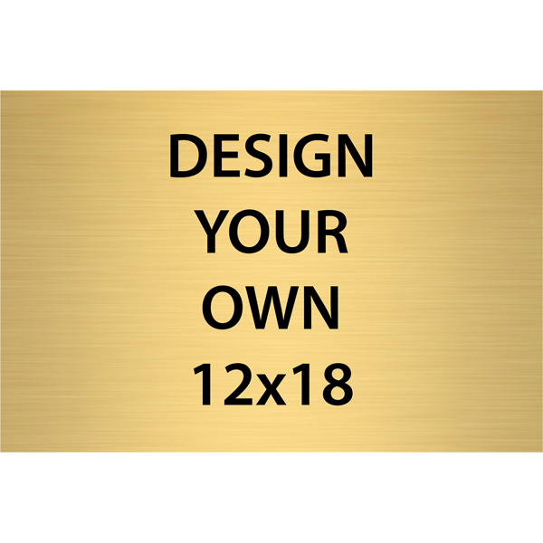 Horizontal Engraved Heavy Brass Signs 12" x 18"