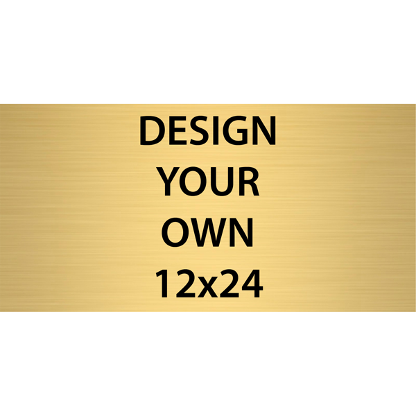 Horizontal Engraved Heavy Brass Signs 12" x 24"