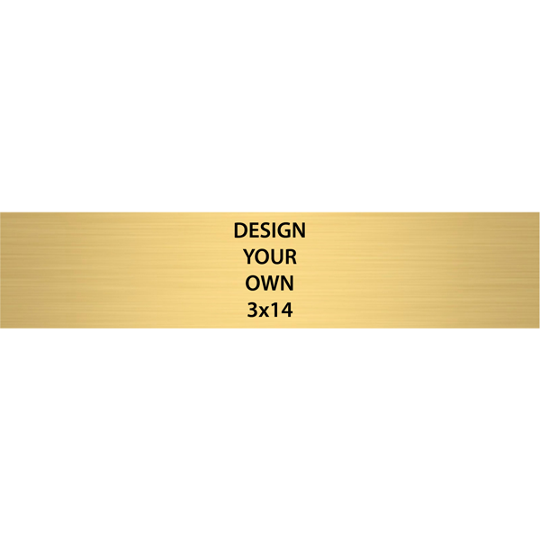 Horizontal Engraved Heavy Brass Signs 3" x 14"