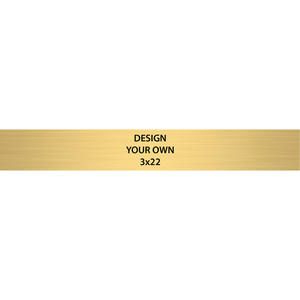 Horizontal Engraved Heavy Brass Signs 3" x 22"