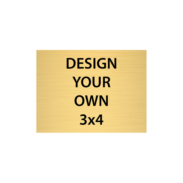 Horizontal Engraved Heavy Brass Signs 3" x 4"