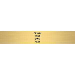 Horizontal Engraved Heavy Brass Signs 4" x 24"