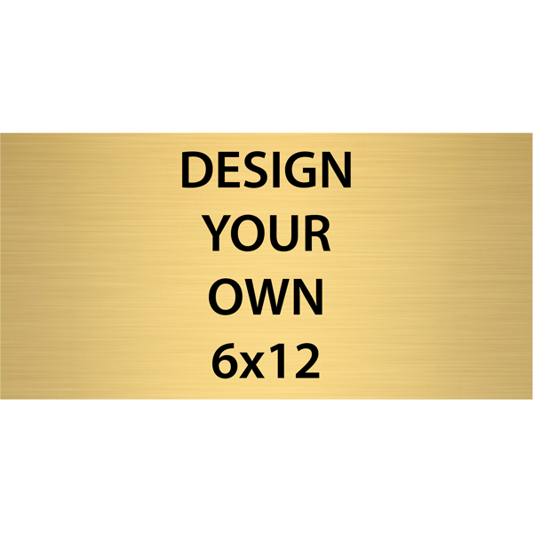 Horizontal Engraved Heavy Brass Signs 6" x 12"