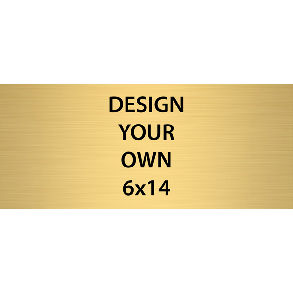 Horizontal Engraved Heavy Brass Signs 6" x 14"