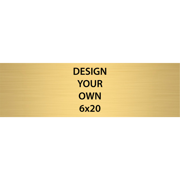 Horizontal Engraved Heavy Brass Signs 6" x 20"