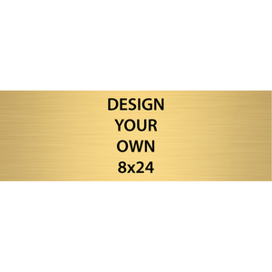 Horizontal Engraved Heavy Brass Signs 8" x 24"