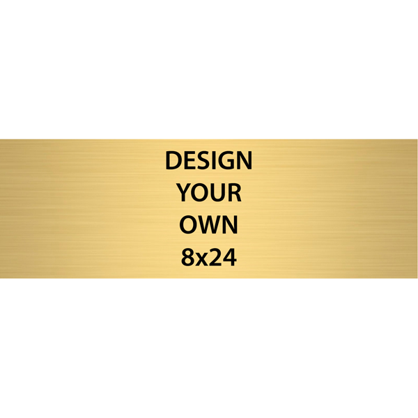 Horizontal Engraved Heavy Brass Signs 8" x 24"