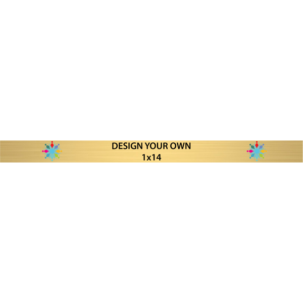 Horizontal Full Color Brass Signs 1" x 14"