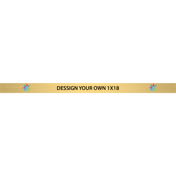 Horizontal Full Color Brass Signs 1" x 18"