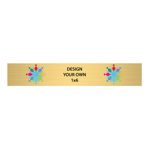 Horizontal Full Color Brass Signs 1" x 6"