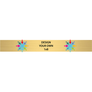 Horizontal Full Color Brass Signs 1" x 8"