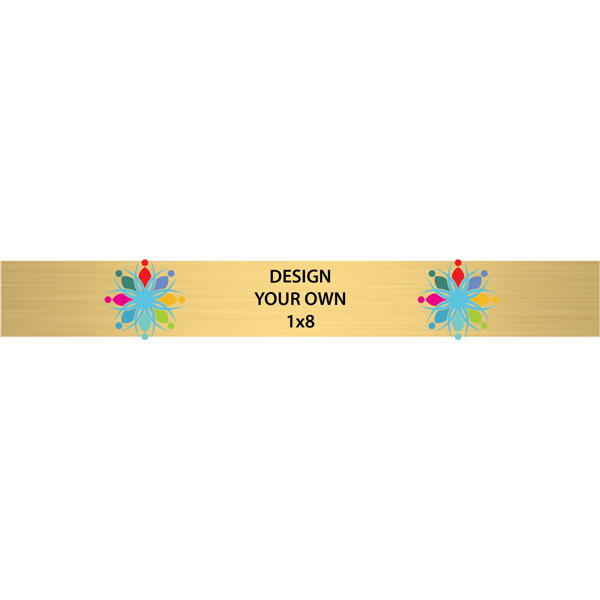 Horizontal Full Color Brass Signs 1" x 8"