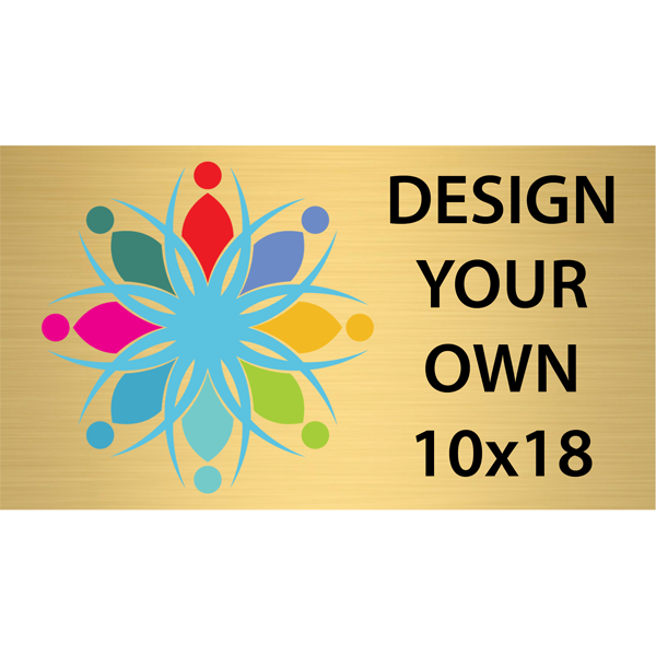 Horizontal Full Color Brass Signs 10" x 18"
