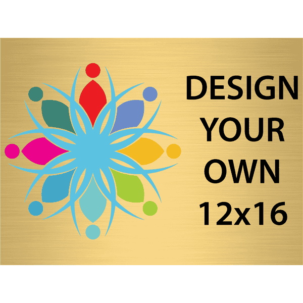 Horizontal Full Color Brass Signs 12" x 16"