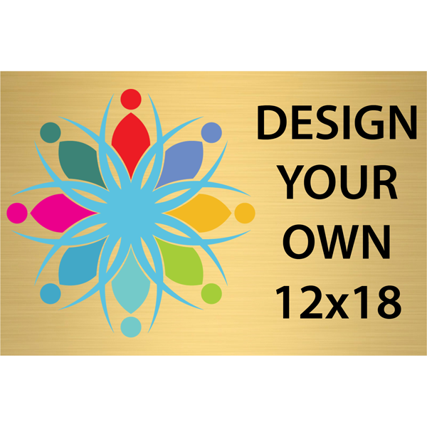 Horizontal Full Color Brass Signs 12" x 18"